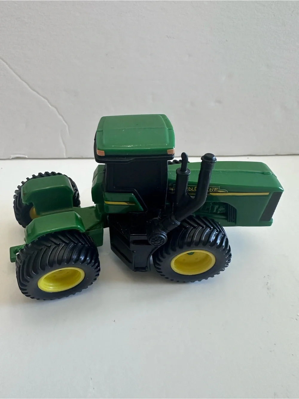 Green Kids Tractor Toy with Yellow Wheels - John Deere Style